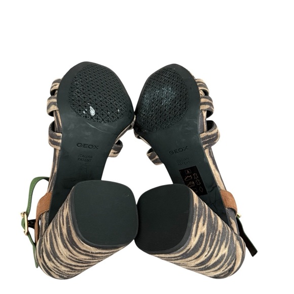 New GEOX D GENZIANA HIGH A Open Toe Sandals Leopard Print Women's Sandals 8 - Picture 7 of 10